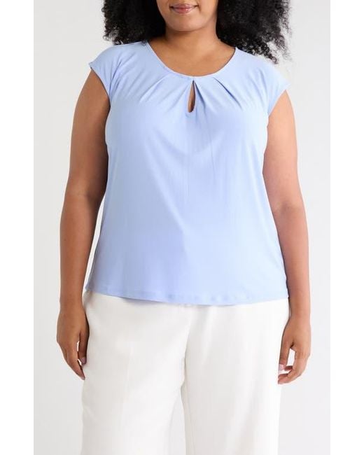 Kasper Blue Cap Sleeve Top