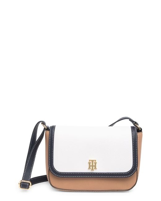 Tommy Hilfiger Liv Ii Colorblock Crossbody Bag In White Greige/brown/tommy  Navy At Nordstrom Rack | Lyst