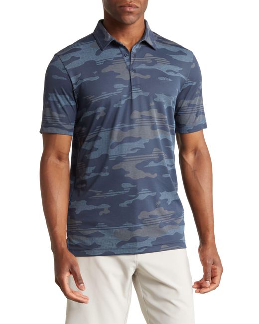 Travis Mathew Camo Stripe Polo Shirt in Blue for Men | Lyst