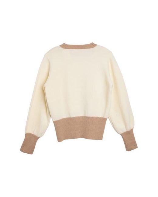 Saachi Natural Ruffled Bloom Pullover Sweater
