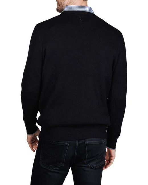 Tailorbyrd Black Fine Knit Sweater for men