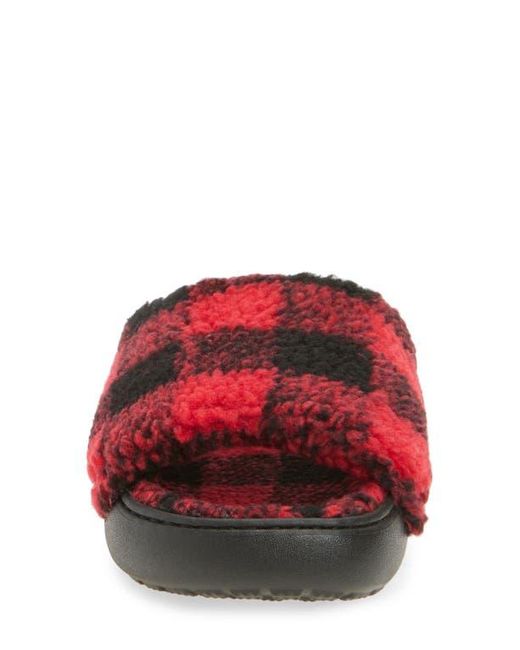 CROCSTM Red Classic Buffalo Check Slide Slipper