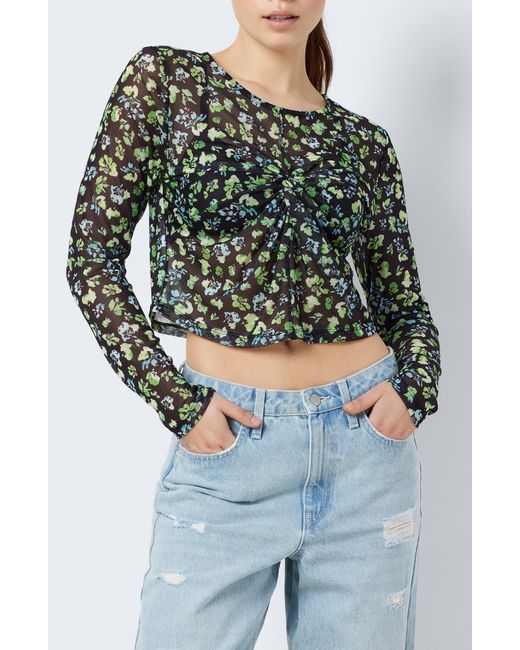 Noisy May Gray Emmy Twist Front Top