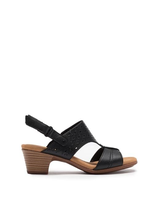 Clarks Leather Valarie Mindi Block Heel Sandal in Black | Lyst