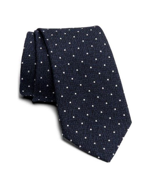 Jack Victor Blue Cotton Blend Tie for men