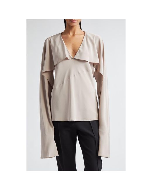 Helmut Lang Gray Silk Scarf Top
