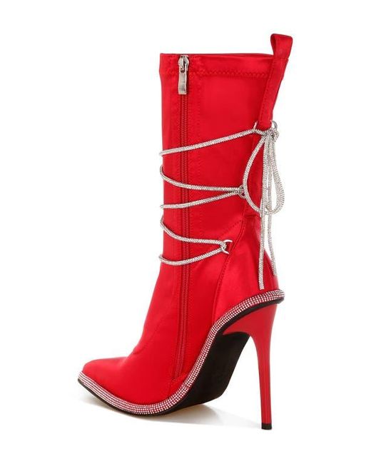LONDON RAG Red Dacia Pointed Toe Boot