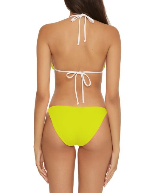 Lucky Brand Yellow Reversible Rib Triangle Two-piece Swimsuit