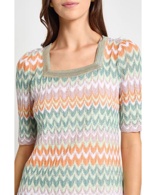 Misook Gray Pointelle Zigzag Knit Tunic