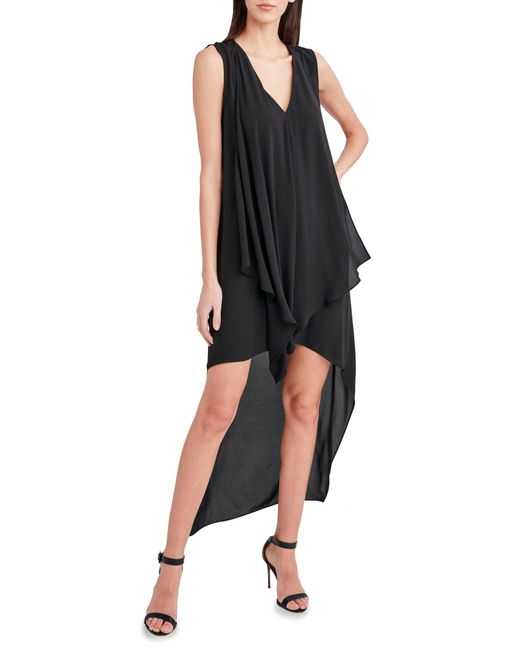 BCBGMAXAZRIA Black Sleeveless High-low Dress