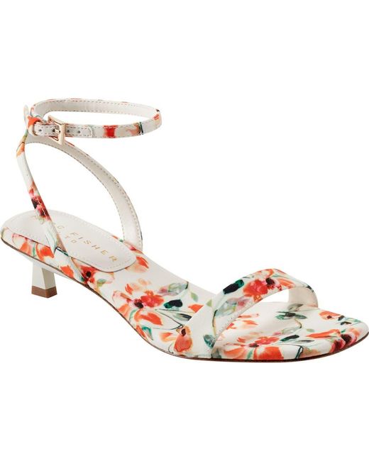 Marc Fisher Metallic Alona Ankle Strap Kitten Heel Sandal