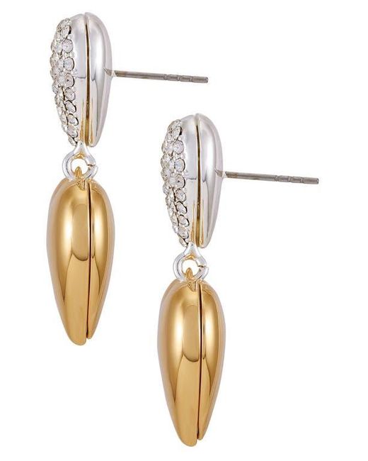 Guess Multicolor Two-Tone Heart Drop Earrings