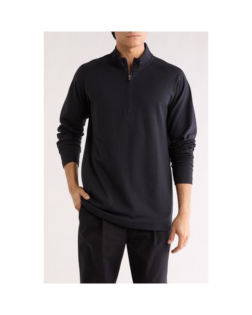 Travis Mathew Black Upgraded Quarter Zip Pullover for men