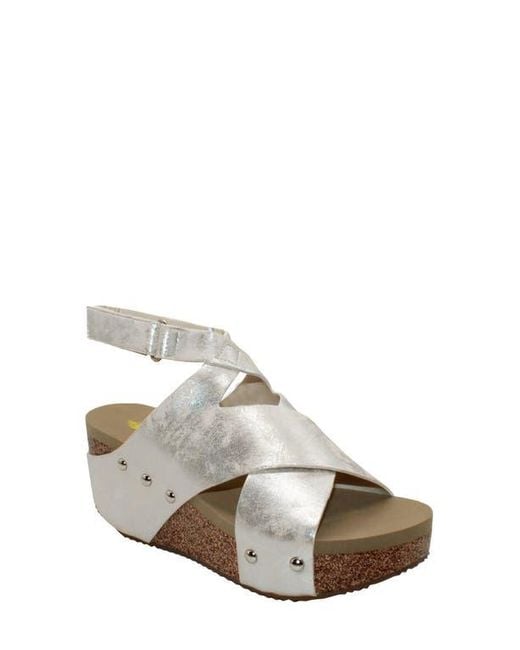 Volatile White Jamboree Wedge Sandal