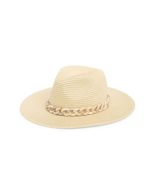 Vince Camuto Natural Chunky Chain Paper Straw Panama Hat
