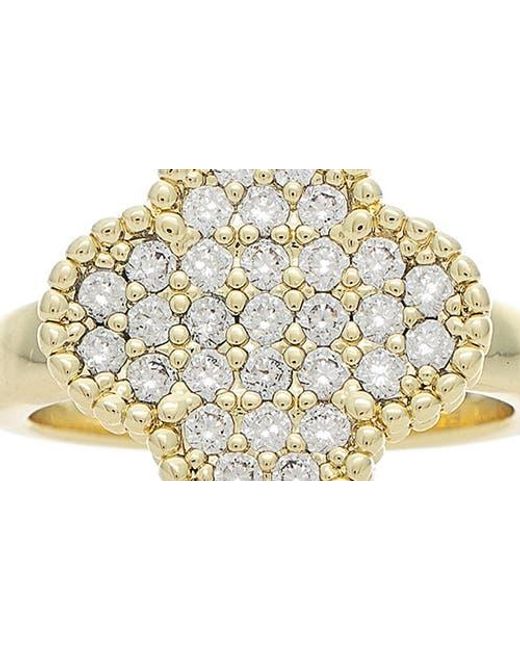 Rivka Friedman Metallic Pavé Cz Clover Ring