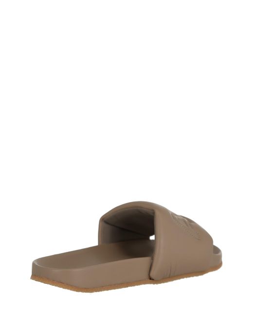 Ambush Brown Quilted Leather Slide Sandal