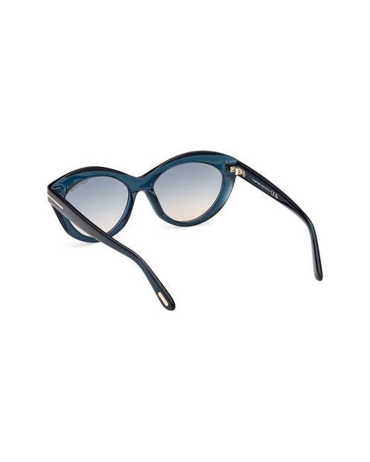 Tom Ford Blue 55Mm Gradient Oval Sunglasses
