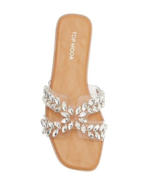 Top Moda Metallic Dubau Slide Sandal