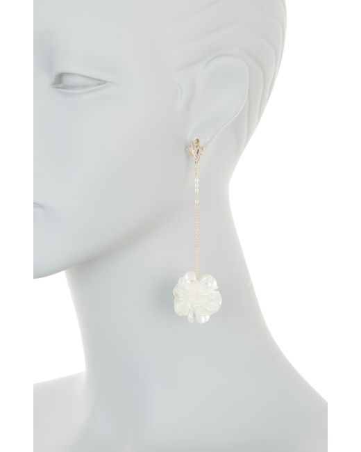 Tasha White Resin Flower Drop Earrings