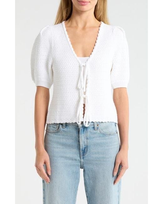 Splendid Blue Tie Front Sweater