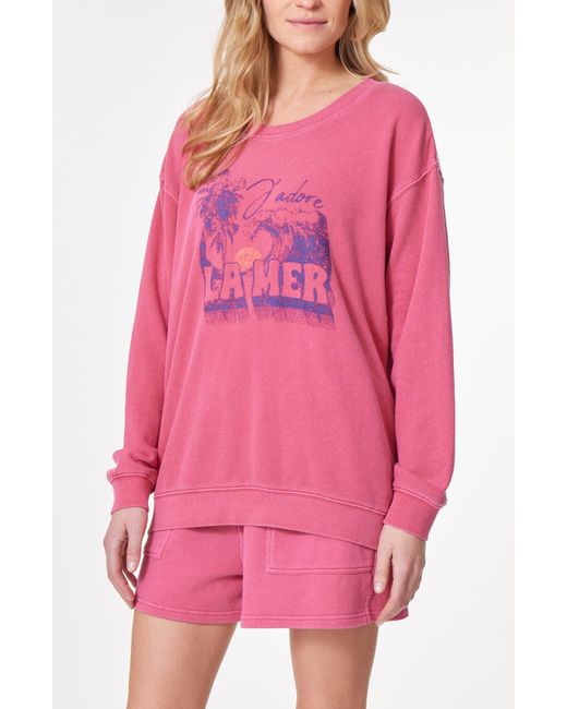 C&C California Pink Valley Sun Washed Terry Sweatshirt