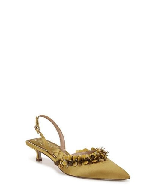 Sam Edelman Women's Metallic Trent Slingback Pointed Toe Kitten