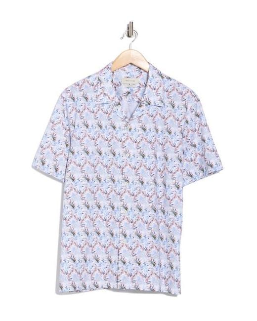 Bugatchi White Cole Short Sleeve 8-Way Stretch Ooohcotton Camp Shirt for men