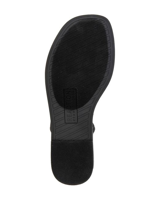 Kenneth Cole Black Whitney Crystal Strap Flat Sandal
