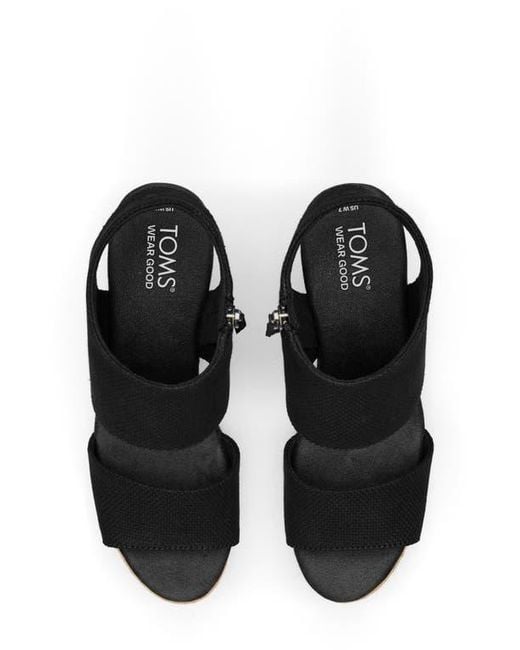 TOMS Black Majorca Platform Sandal