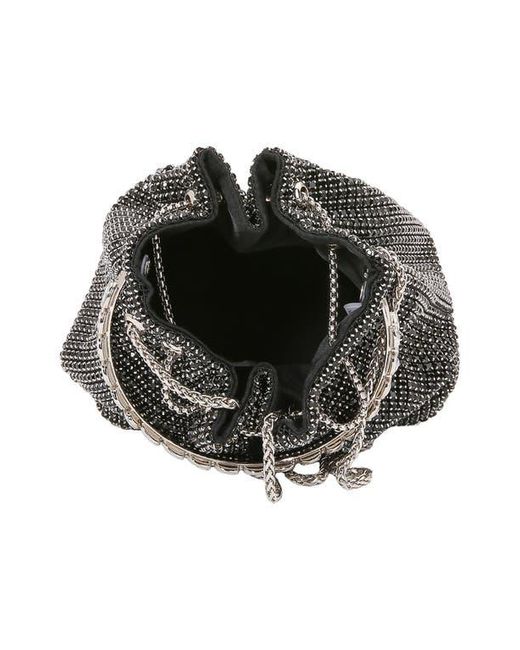 BERNESS Black Rhinestone Ring Handle Bag
