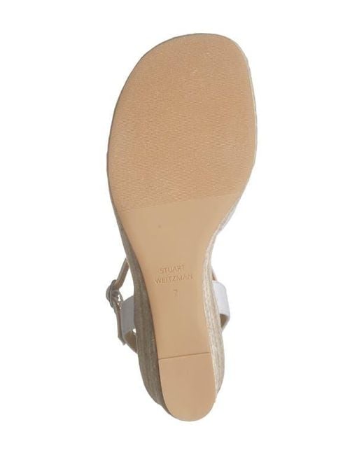 Stuart Weitzman White Miami Espadrille Wedge Sandal