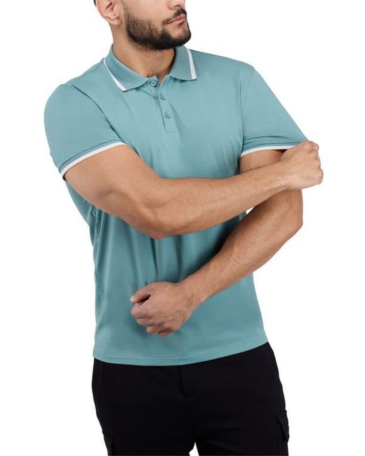 Xray Jeans Blue Texture Cotton Knit Polo for men