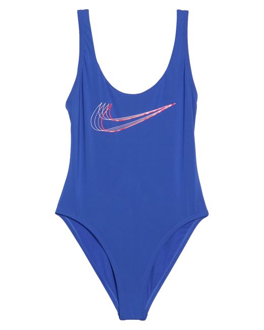 Nike U-back One-piece Swimsuit in Blue | Lyst