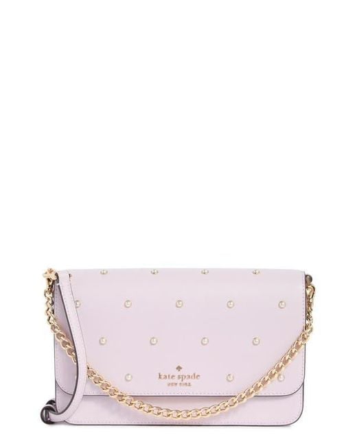 Kate Spade Pink Madison Studded Faux Pearl Crossbody Bag