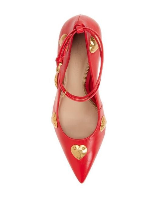 Cinq À Sept Red Madison Ankle Strap Pump