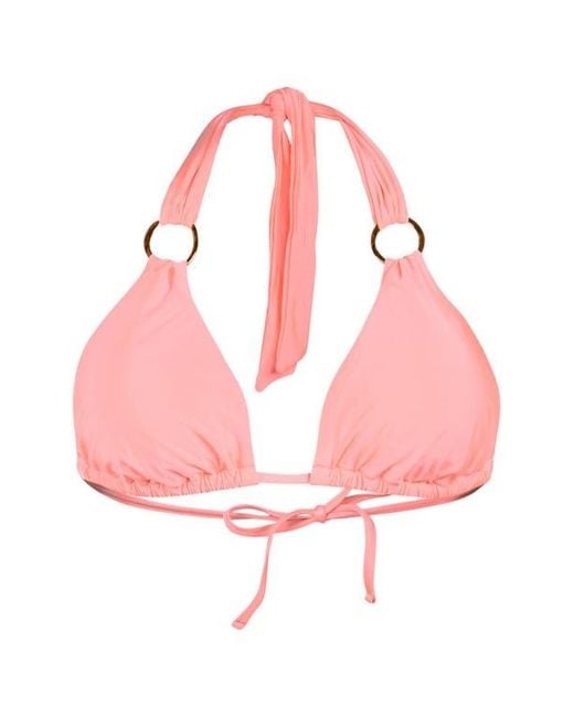 Sunshine 79 Pink Solids Triangle Bikini Top