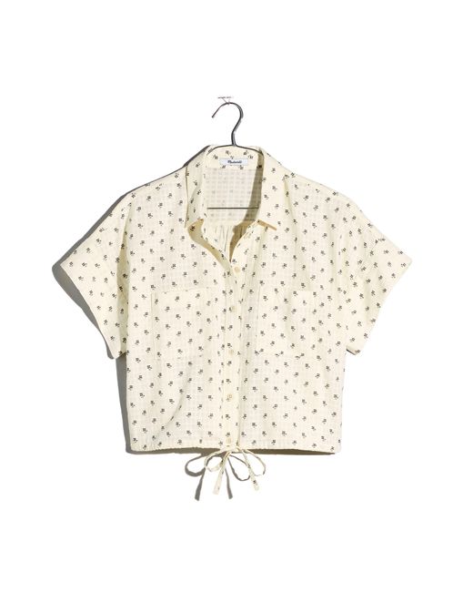 Madewell Multicolor Drawstring Cotton Crop Button-up Shirt
