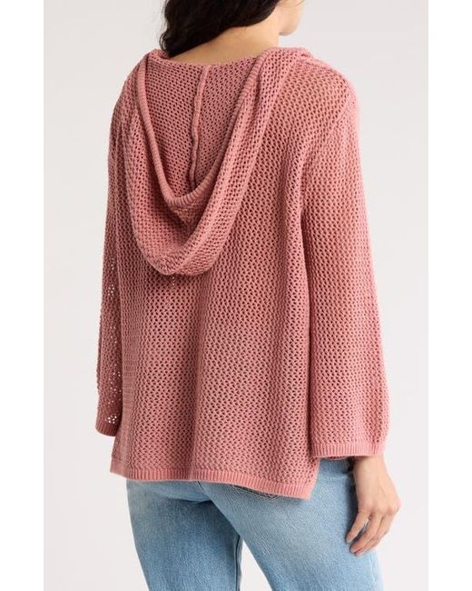 Roxy Pink After Beach Break Openwork Hoodie