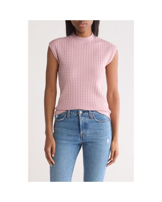 INDUSTRY REPUBLIC CLOTHING Blue Sleeveless Waffle Knit Top