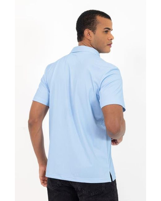 PINOPORTE Blue Short Sleeve Stretch Polo for men