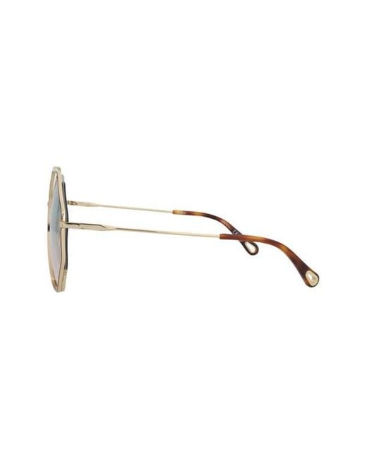Chloé Brown Oversize Geometric Sunglasses
