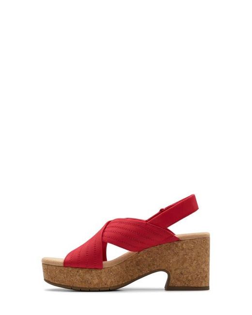 Clarks Red Nerisa Slingback Platform Sandal