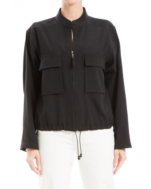 Max Studio Black Twill Zip Jacket