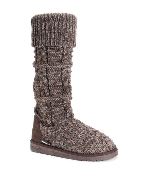Muk Luks Brown Shelly Tall Knit Boot