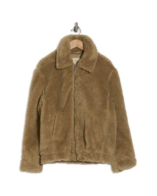 Tahari Blue Fleece Bomber Jacket