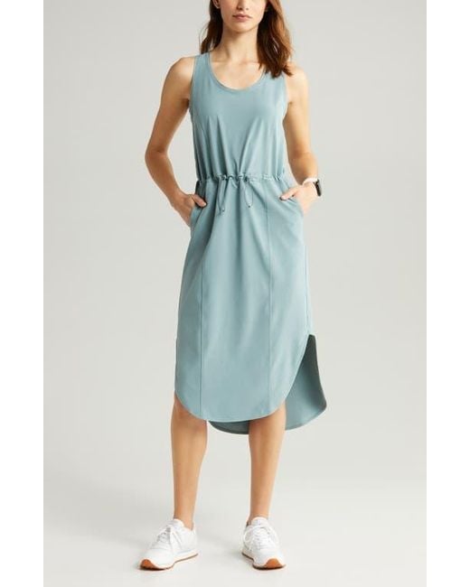 Zella Blue Flight Drawcord Waist Dress