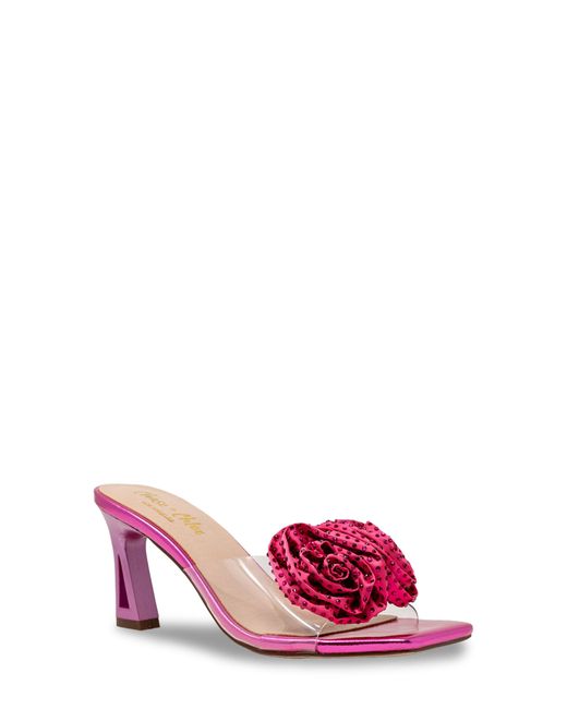 In Touch Footwear Pink Rhinestone Rosette Sandal