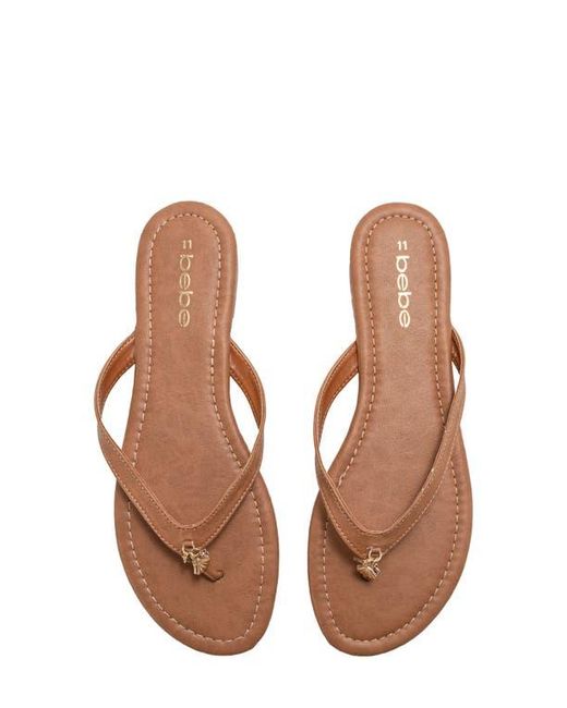 Bebe Brown Charm Thong Sandal