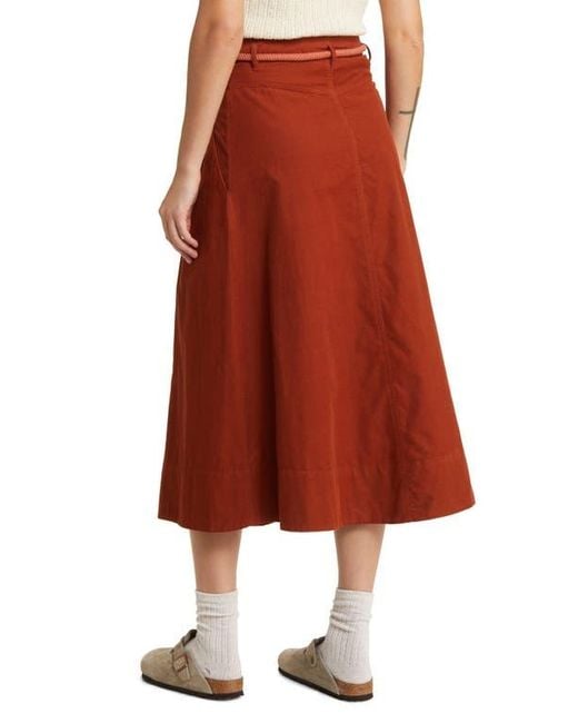 The Great Red The Field Cotton Corduroy Midi Skirt